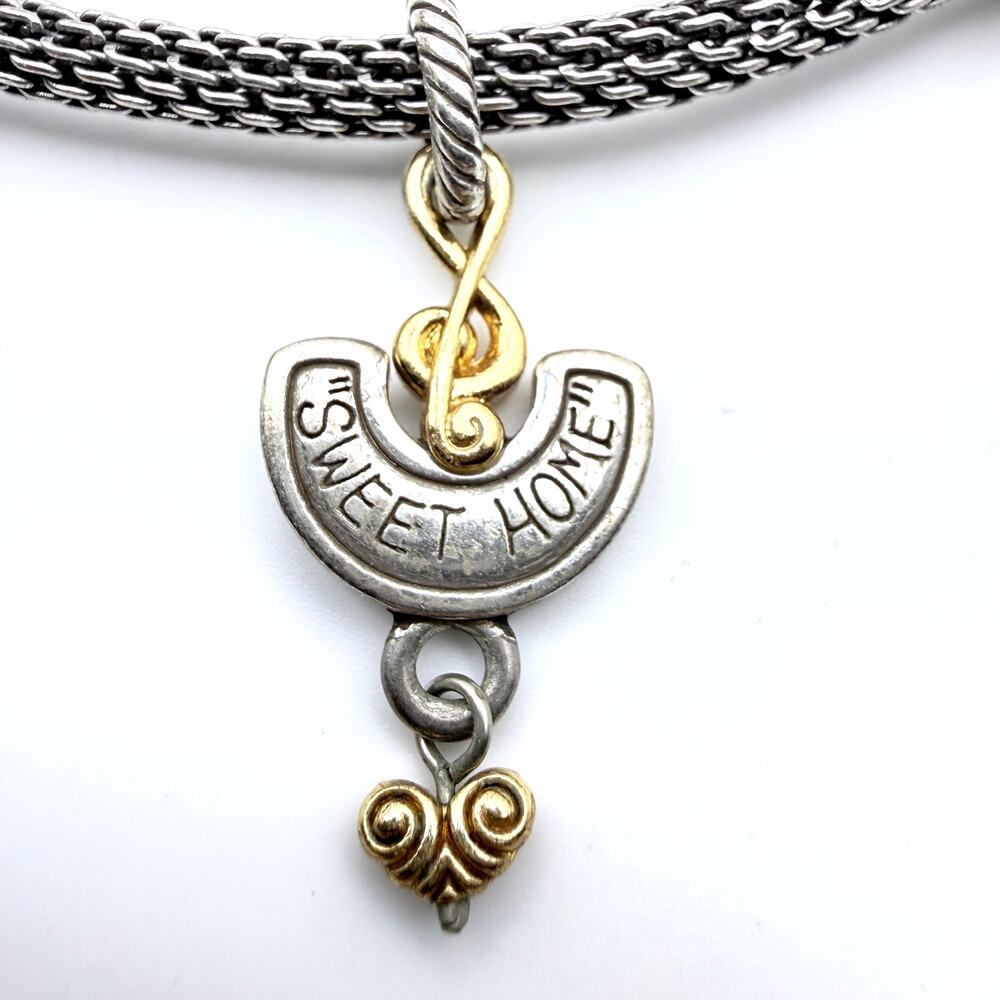 Vtg BRIGHTON Add A Bead Charms Shoe Phone Purse Home Mesh Mom Chain Necklace 18" - Picture 5 of 12